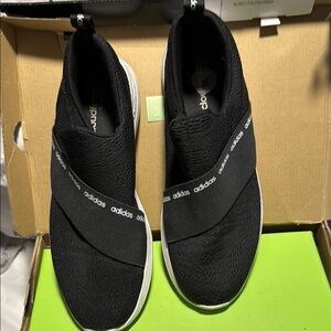 Adidas Black and White Slip-On Shoes